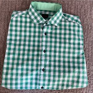 H&M Green Checkered Dress Shirt - Size L